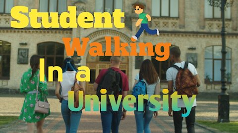 Students walking in a university