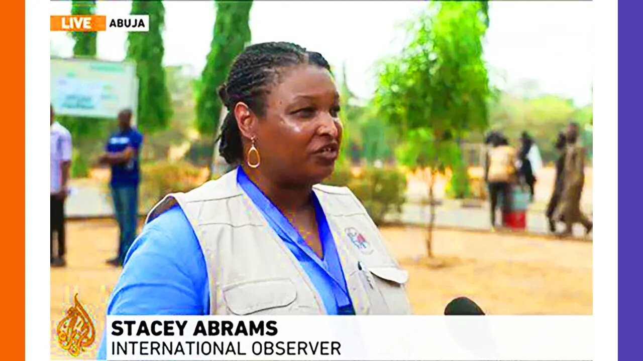 Stacey 4brams EIection Mettling In Nigeria 🟠⚪🟣 NPC Global