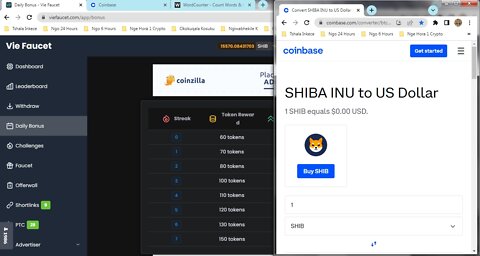 How To Get Free Faucet SHIBA INU tokens Everyday Bonus At Vie Faucet & Instant Withdraw Coinbase