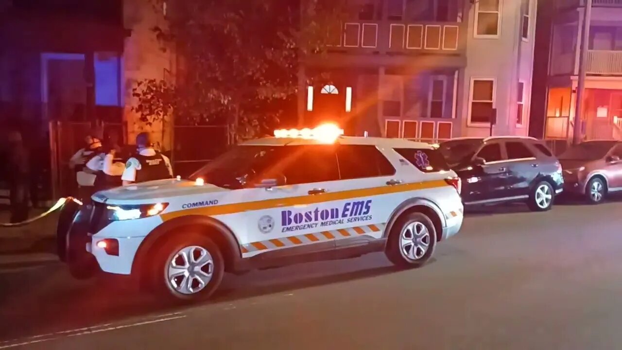 Boston police SWAT team respond to the crime scene