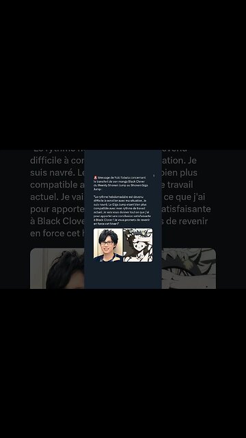 Message de Yuki Tabata concernant le transfert de son manga Black Clover