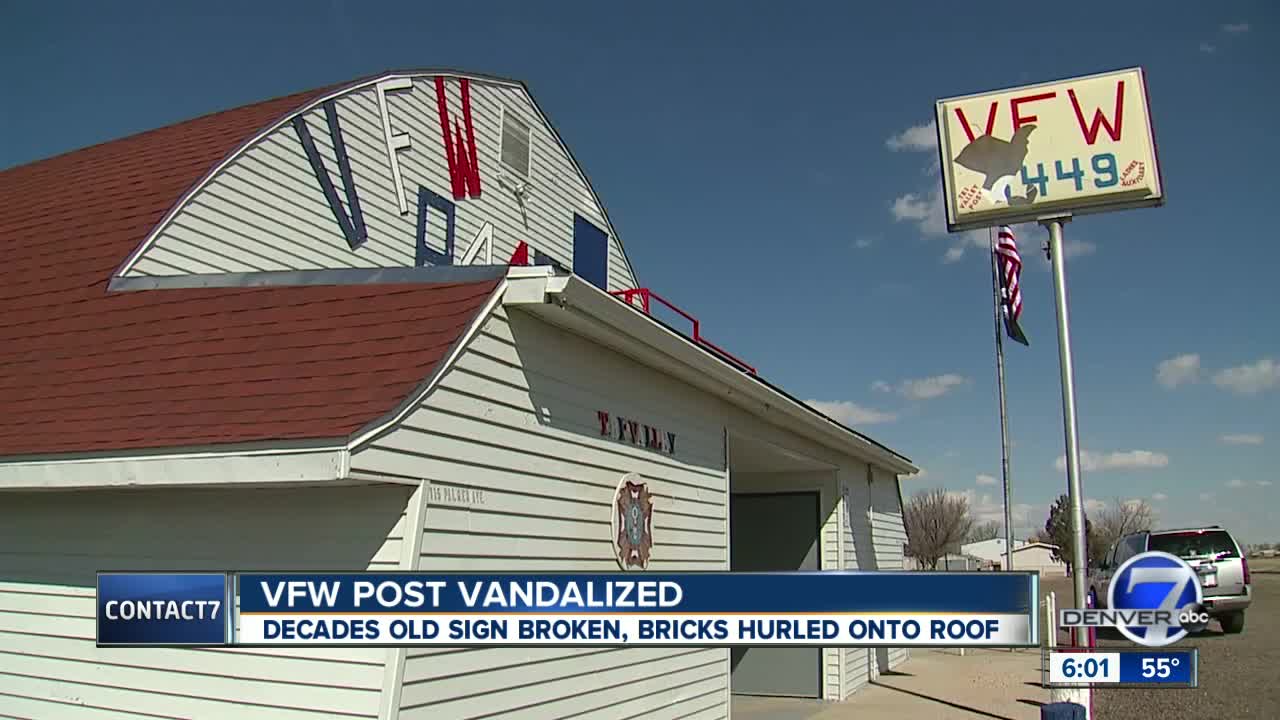 Vandals destroy decades old sign at VFW Post in Bennett