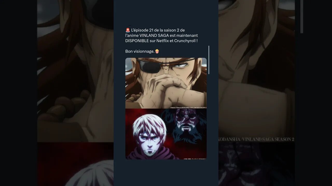 L’épisode 21 de la saison 2 de l’anime VINLAND SAGA DISPONIBLE sur Netflix et Crunchyroll !