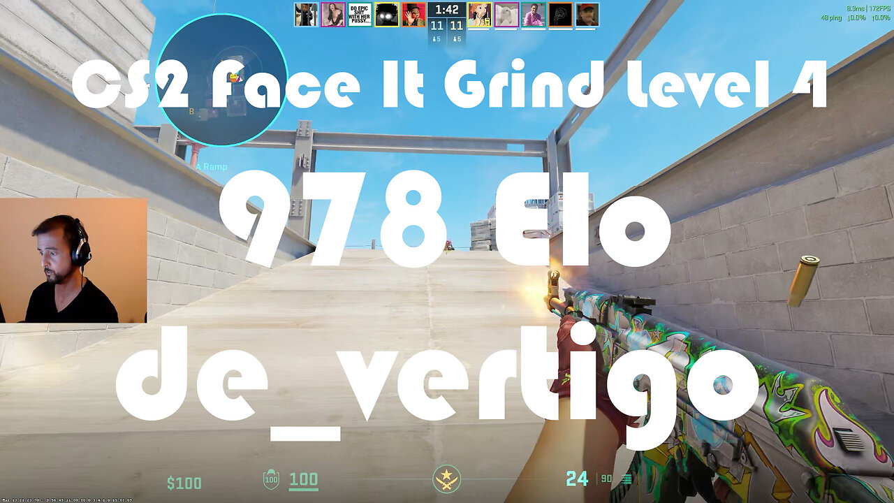 CS2 Face-It Grind - Face-It Level 4 - 978 Elo - de_vertigo