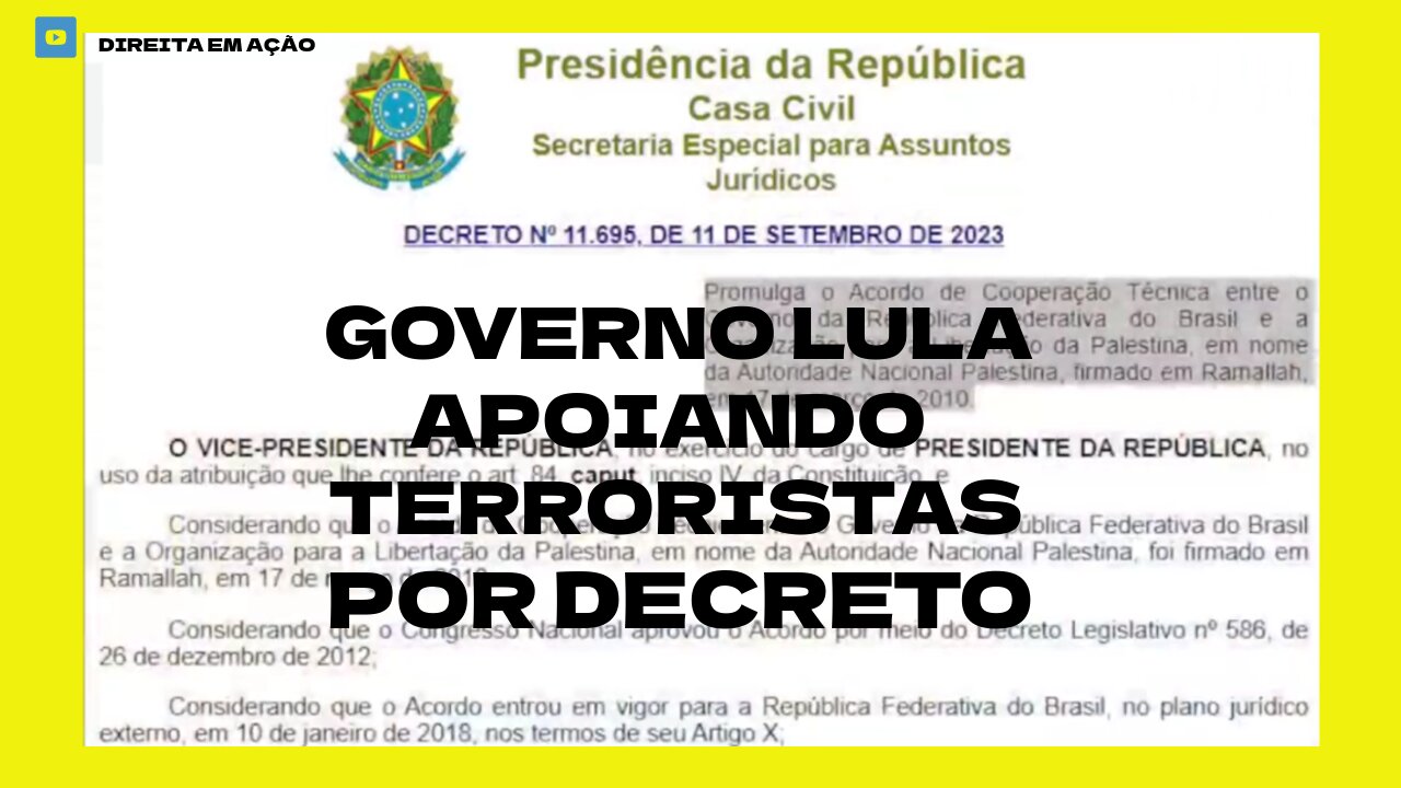 GOVERNO LULA APOIANDO 73RRORIS7AS POR DECRETO