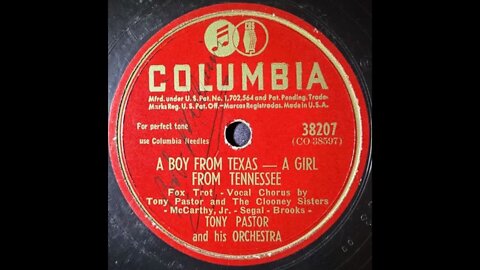 Tony Pastor and His Orchestra, The Clooney Sisters – A Boy From Texas—A Girl From Tennessee