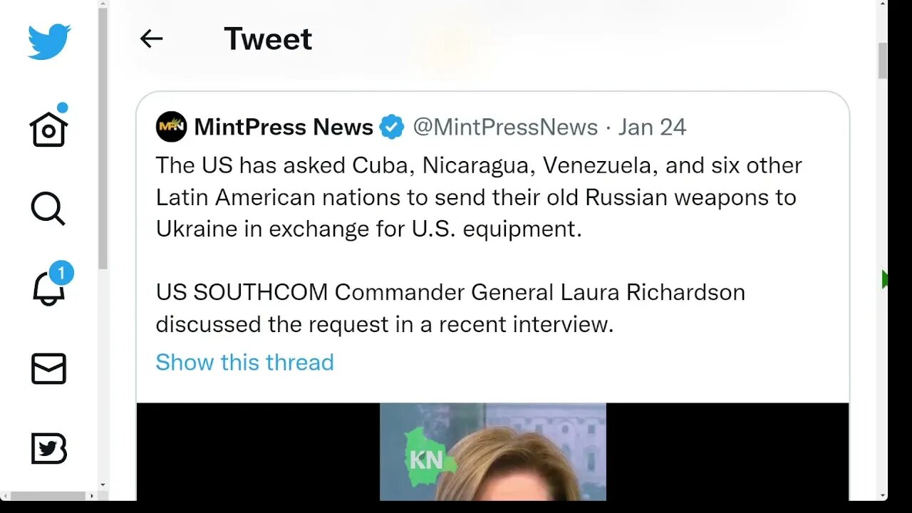 美國南方司令部總司令要求古巴、尼加拉瓜、委內瑞拉和其他六個拉丁美洲國家將他們的舊俄羅斯武器運往烏克蘭，以換取美國裝備