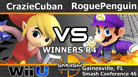 CrazieCuban (Toon Link) vs. RoguePenguin (Mario) - SSB4 Winners R4 - SC46