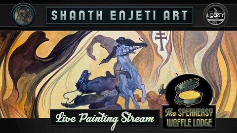 🔴 LIVE! Shanth Enjeti Art’s SPEAKEASY WAFFLE LODGE! Painting Pulp Horror Comics!