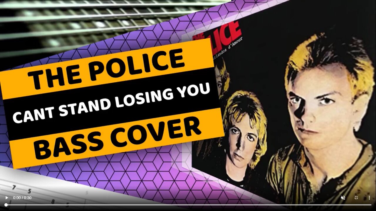 The Police - Cant Stand Losing You - Bass Cover & Tabs