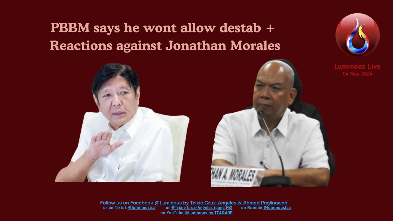 PBBM says he wont allow destab + Reactions to JM