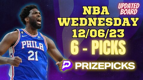 #PRIZEPICKS | BEST PICKS #NBA WEDNESDAY | 12/06/2023 | TODAY | BEST BETS | #BASKETBALL | PROP BETS