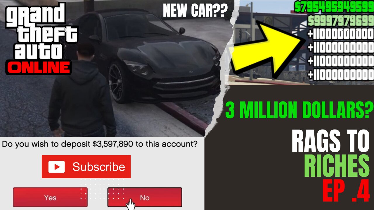 I MADE 3 MILLION DOLLARS !!! GTA ONLINE HACK ?? RAGS TO RICHES EP-4 #gaming #youtube #trending