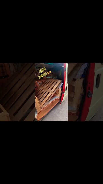 VWT4 Pallets! 🙌 #vanlife #campervan #vwt4 #vanbuild #builtnotbought #palletwood #palletfurniture