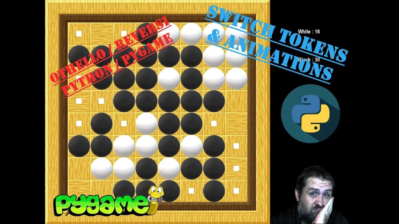 Reversi / Othello - Token Switching Animations | Python | Pygame Module | Programming Beginners