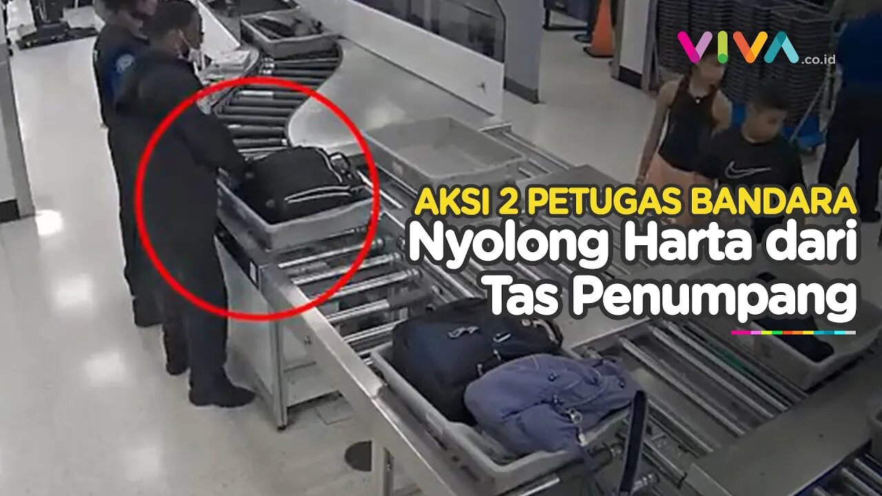 Rekaman CCTV Petugas Bandara Rogoh 'Harta' Penumpang