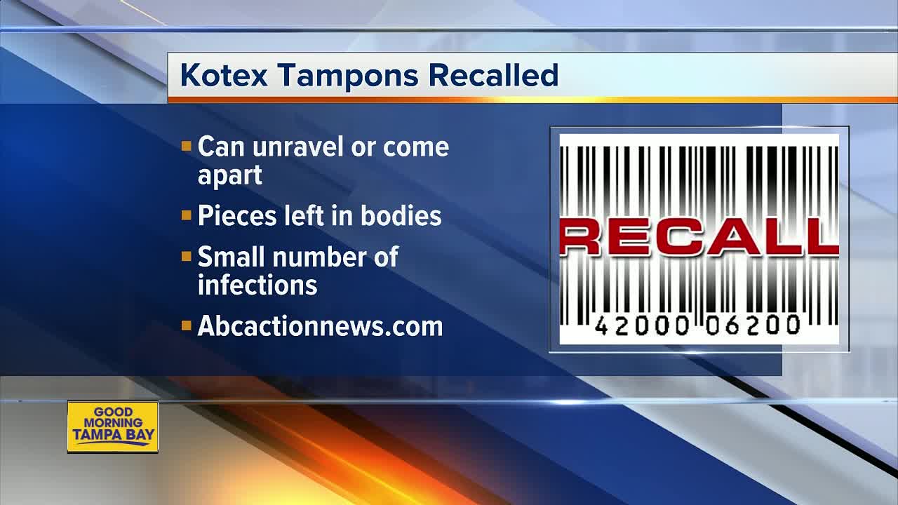 Kotex tampons recalled after reports of unraveling, pieces left in body