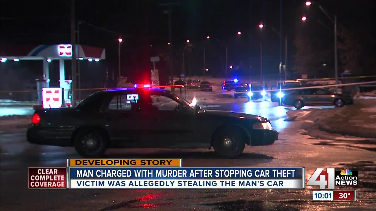 Man who shot car thief charged with murder