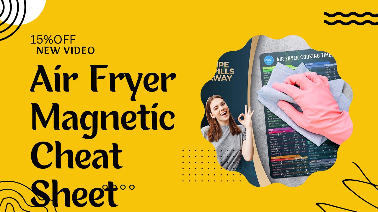 Air Fryer Magnetic Cheat Sheet Set, Air Fryer Accessories Cook