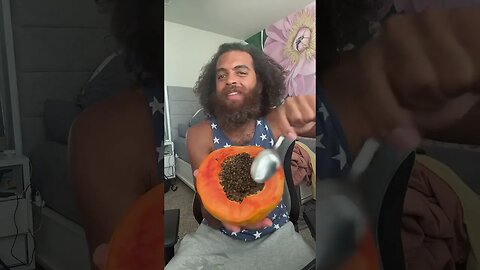 papaya eating morning, live on TikTok with Rock Mercury