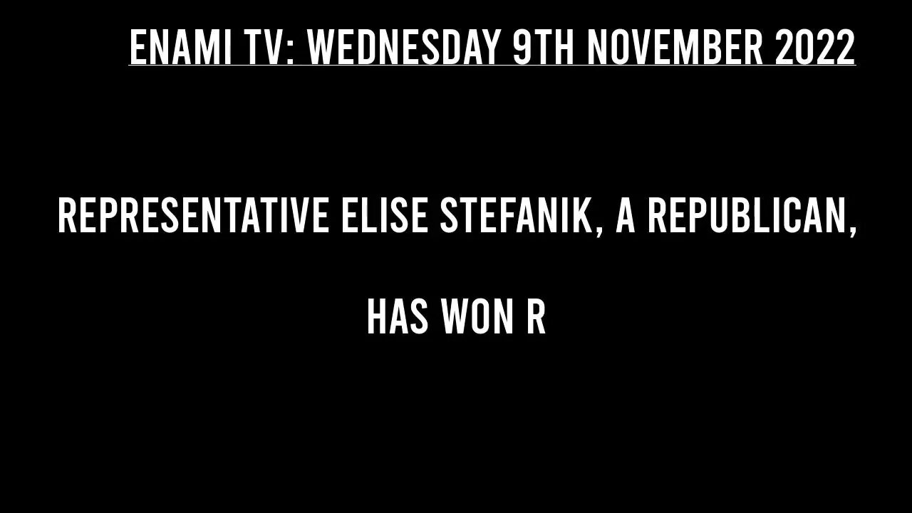 Rep. Elise Stefanik, a Republican, has won re-election in upstate New York, gives winning statement.