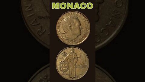 Monaco 10 centimes 1962.#shorts #coinnotesz