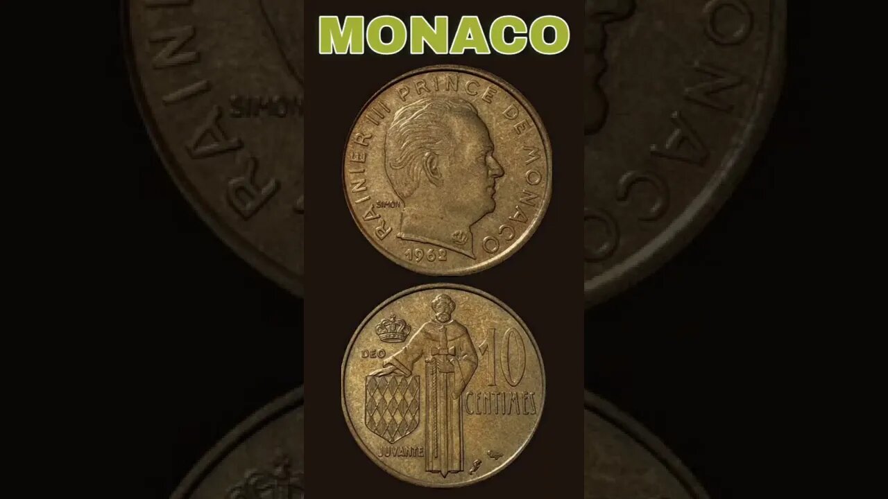 Monaco 10 centimes 1962.#shorts #coinnotesz