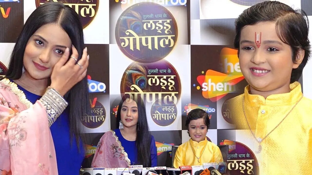 Akshita Mudgal and Het Makwana interaction with Media for their show ''Tulsi Dham Ke Laddu Gopal'' 😍