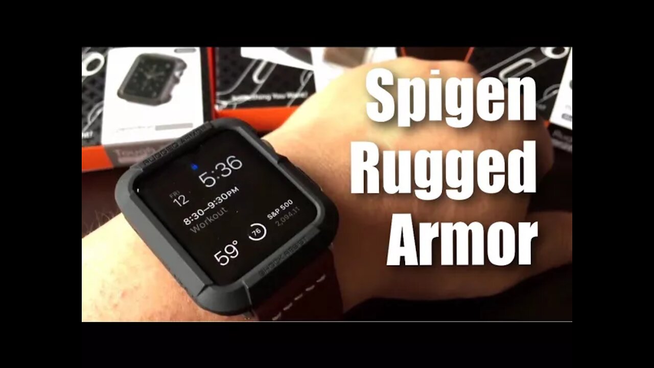 Spigen Rugged Armor black protector case for the 42mm Apple Watch