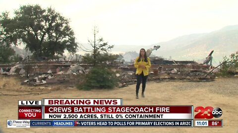 Crews continue to battle Stagecoach Fire