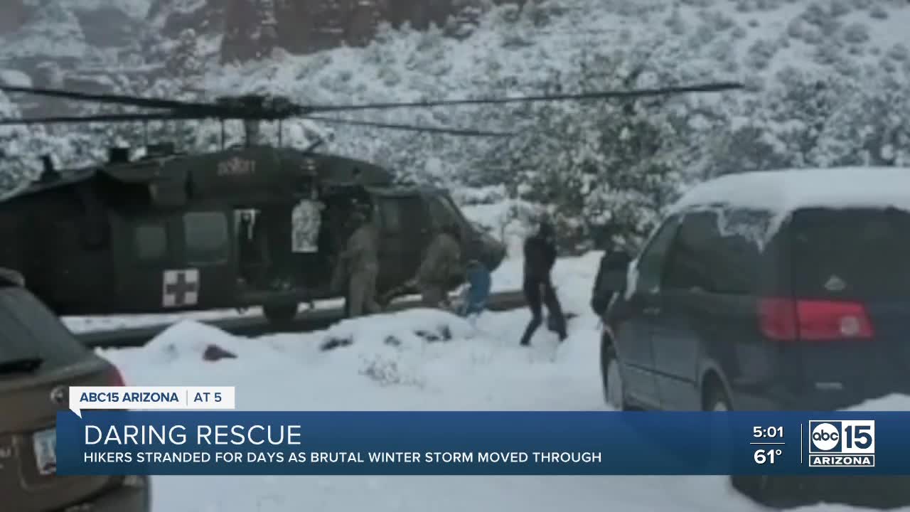 Hikers trapped on cliff in Sedona rescued after several days in extreme weather