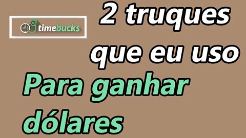 2 formas que uso para ganhar dinheiro na Timebucks