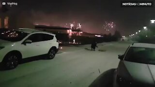 Perigo: Acidente durante a queima de fogos na Islândia