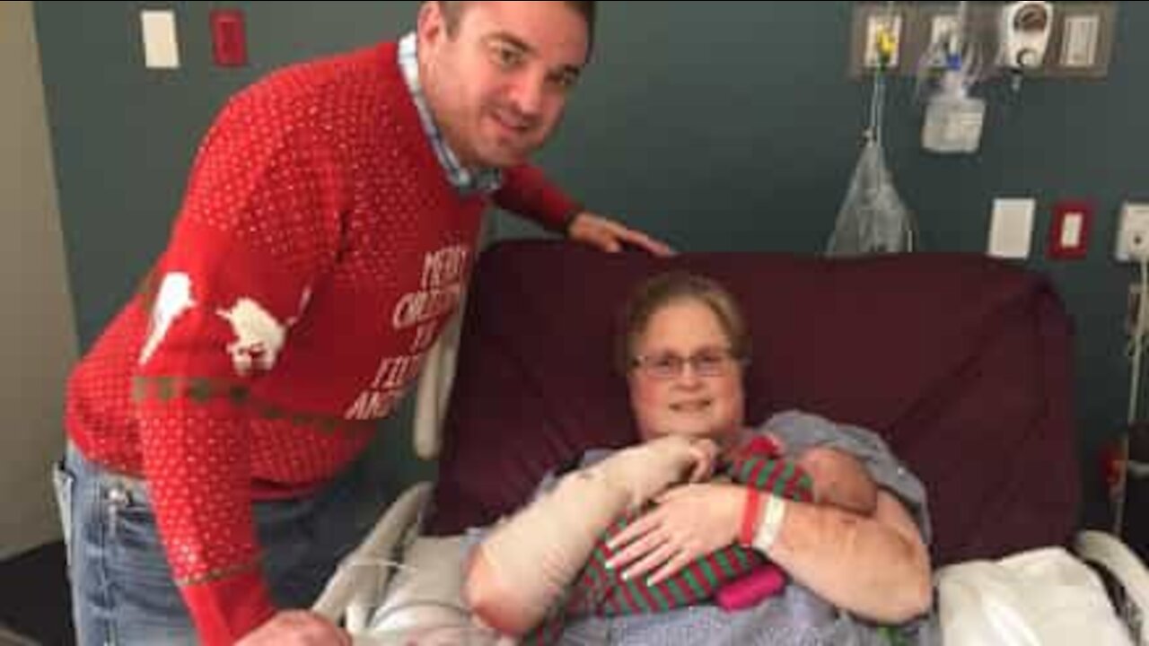 Grandmother meets grandson after 7 weeks in hospital