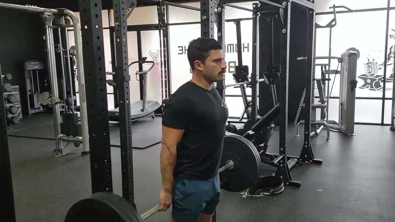 Barbell Behind The Back Shoulder Shrugs