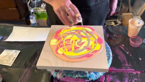 Drizzle, swipe, spin and wreck inspired by @Paint Pouring by Kathleen Miller