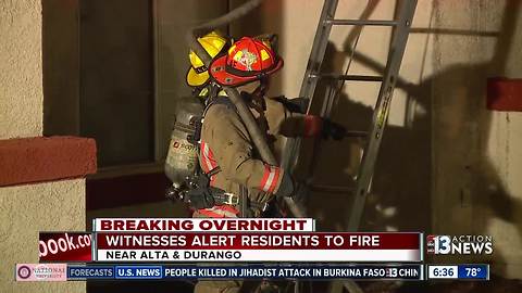 Fire at condo near Alta and Durango