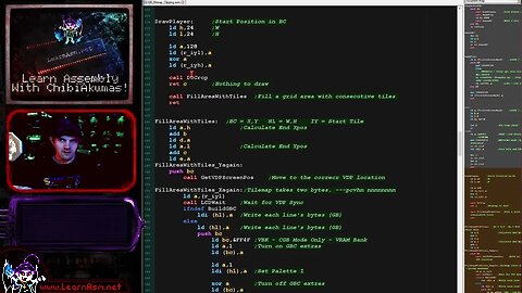 GBZ80 Lesson S36 - Bitmap clipping on the GB/GBC via the tilemap