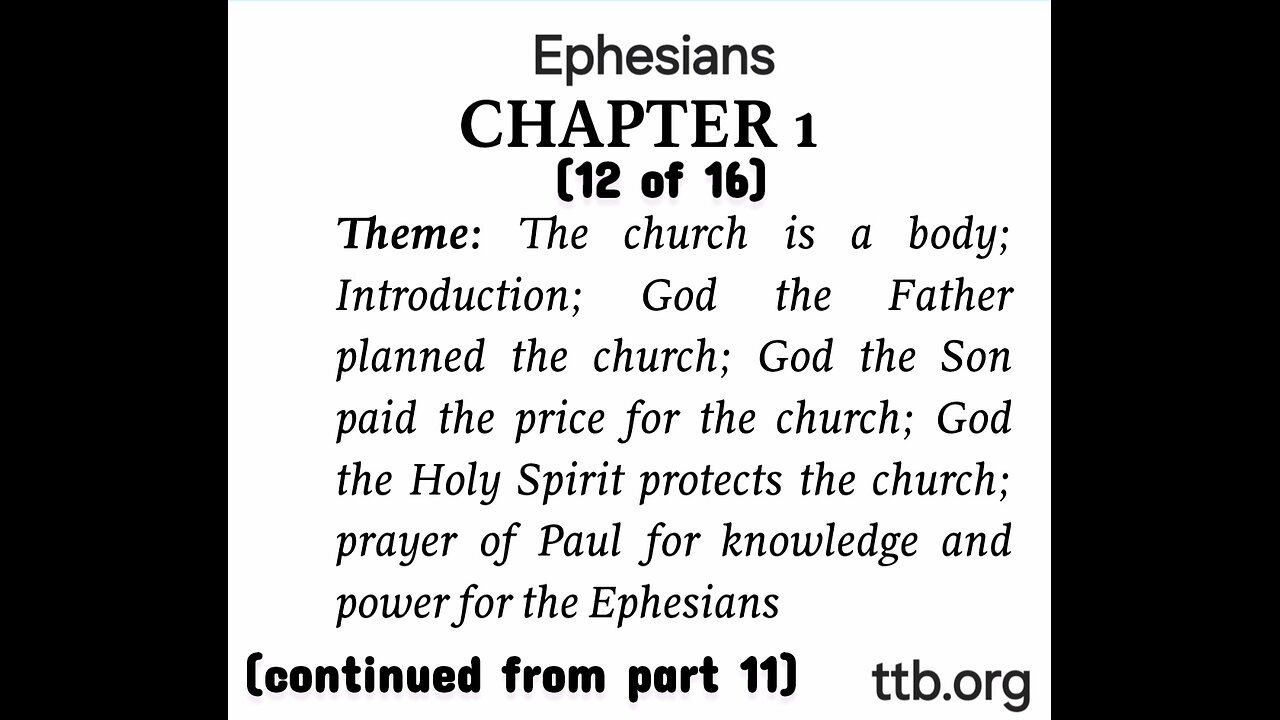 Ephesians Chapter 1 (Bible Study) (12 of 16)