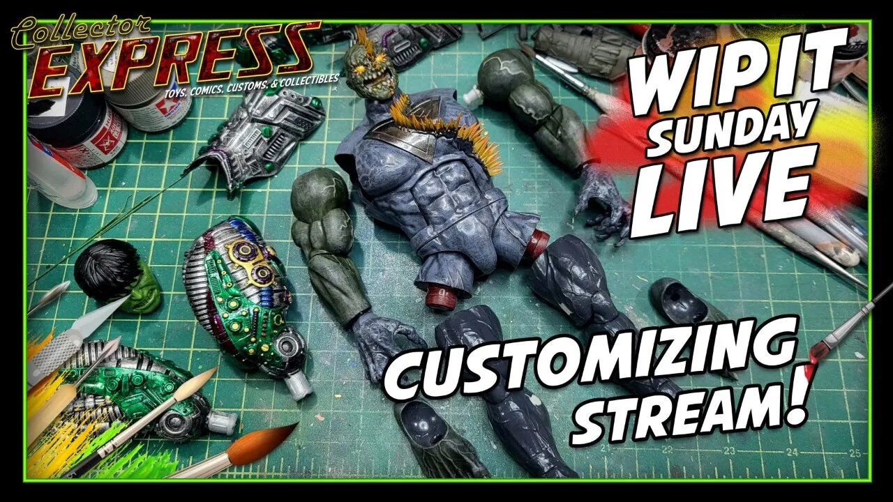 Customizing Action Figures - WIP IT Sunday Live - Episode #55 - Painting, Sculpting, and More!