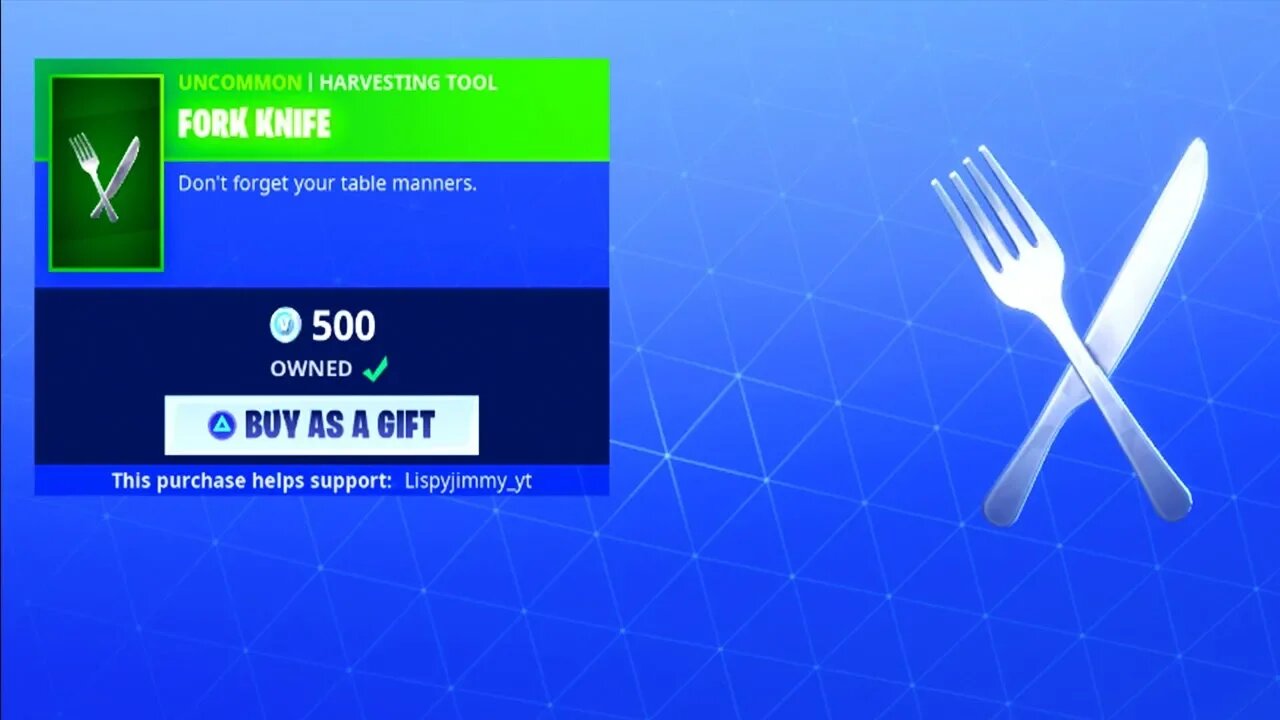 FORTNITE ITEM SHOP *NEW* FORK KNIFE PICKAXE! (FORTNITE BATTLE ROYALE)