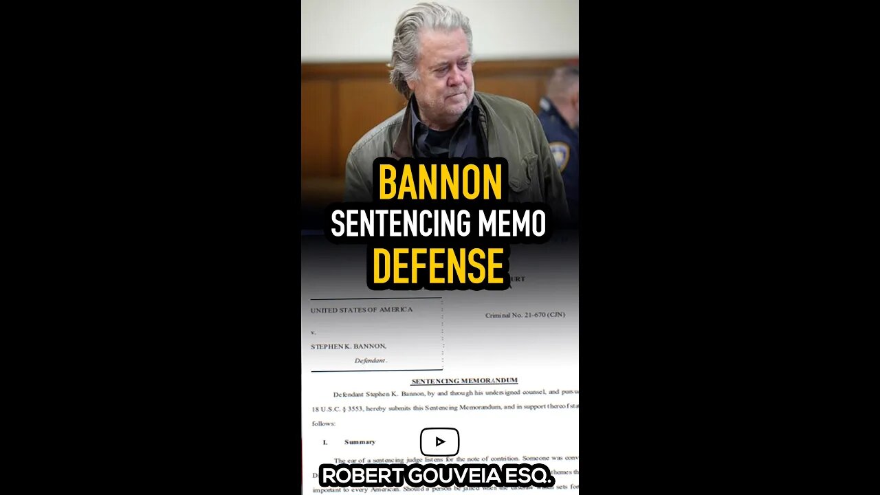 Bannon Defense: Sentencing Memo Minimum Probation #shorts