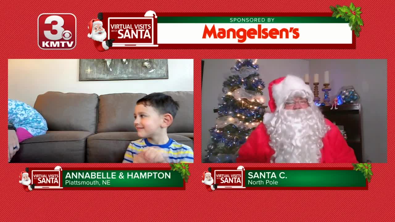 Virtual Santa visit with Annabelle & Hampton