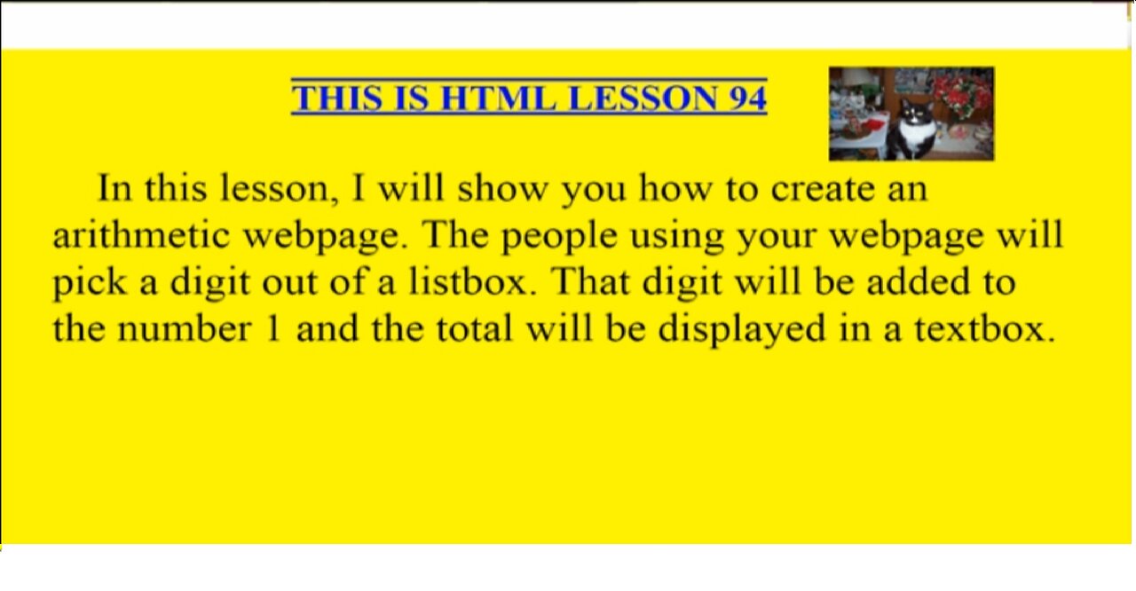 HTML Lesson 94