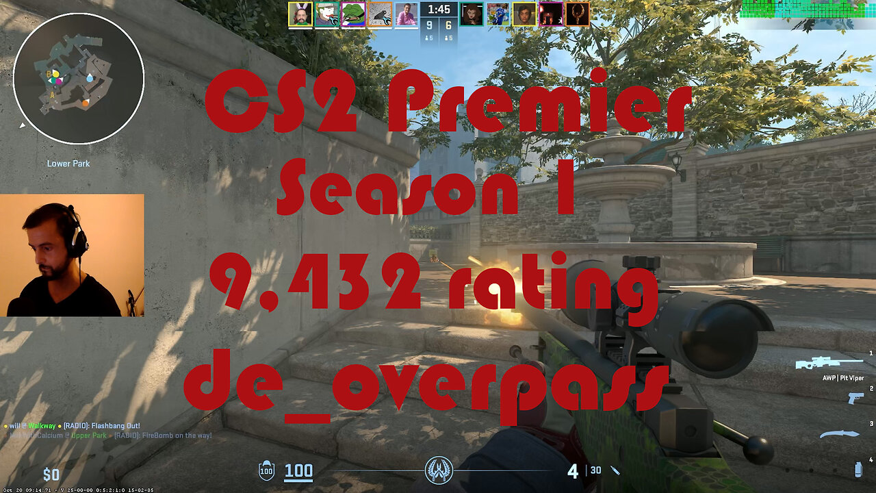 CS2 Premier Matchmaking - Season 1 - 9,432 Rating - de_overpass
