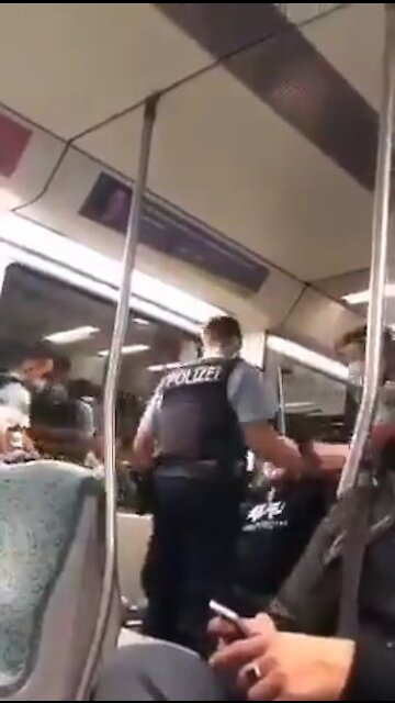 German nazi police grab man and put out the bus - Where is the Social Distance?