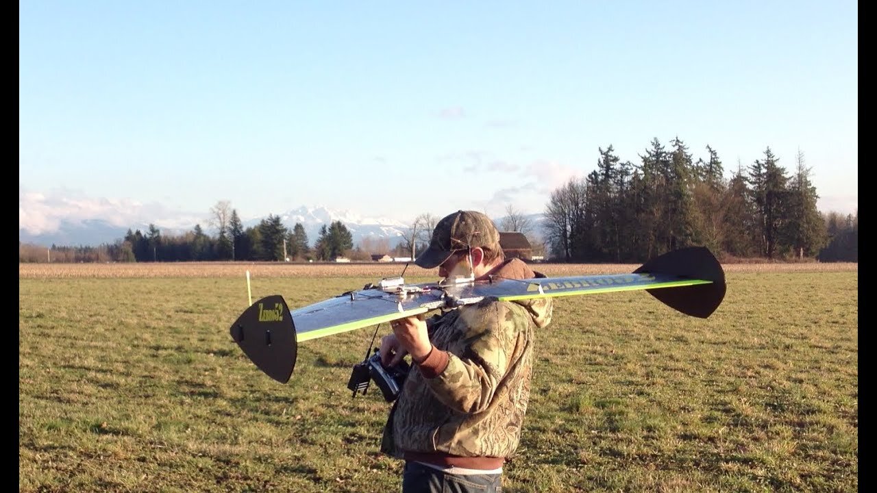 Zebro 52 inch flying wing taking flight