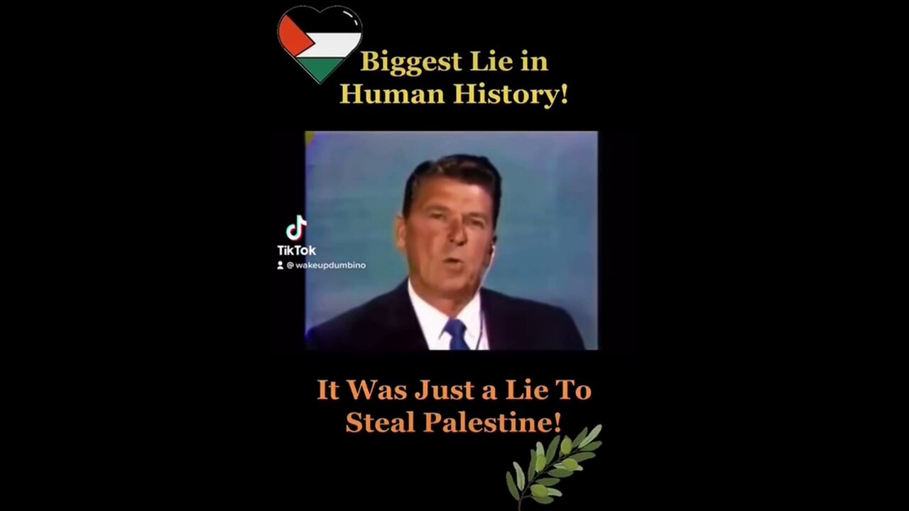 Holocaust Was a Big Lie to Steal Palestine! 🇵🇸 Even Ronald Reagan admitted it.