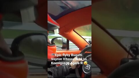 😅Flyby Koenigsegg Agera R in a Bugatti Veyron Vitesse W16 epic flyby in a brutal pursuit