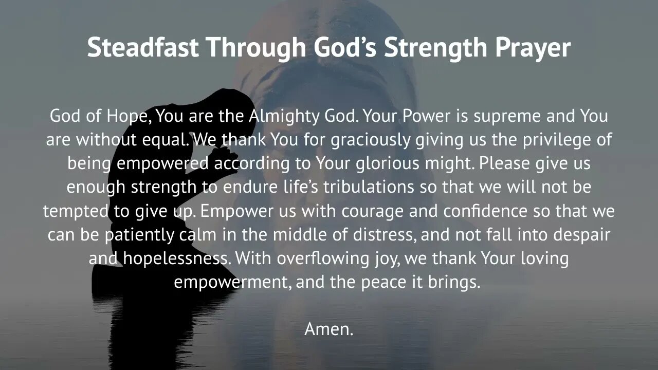 Steadfast Through God’s Strength Prayer (Prayer for Perseverance)